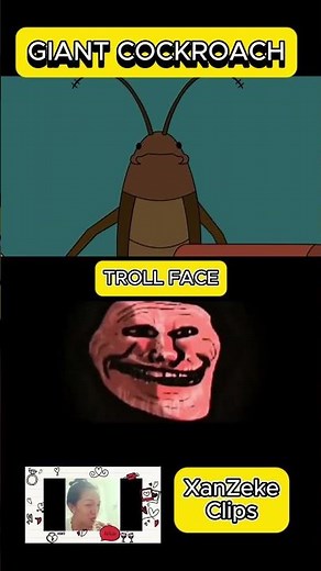 MACA AND RONI - GIANT COCKROACH funny 😂 troll face meme 👀 giant cockroach #troll #trollface