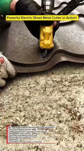 Powerful Electric Sheet Metal Cutter in Action! #MetalCutting #PowerTools #RoofCutter
