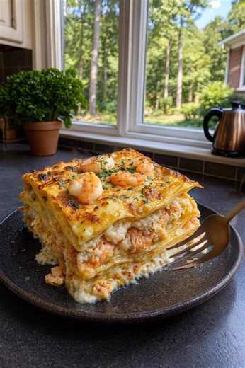 Seafood Lasagna with Shrimp Crab This rich, creamy seafood lasagna from deesviral is loaded with tender shrimp, sweet crab, and layers of cheesy goodness. It’s comfort food with a coastal twist — perfect for holidays or special dinners! Ingredients: • 9 lasagna noodles, cooked and drained • 2 tbsp butter • 3 cloves garlic, minced • 1 lb shrimp, peeled and chopped • 8 oz crab meat (real or imitation) • 1 tsp Old Bay seasoning • Salt and pepper, to taste • 1 (15 oz) container ricotta cheese | Reci