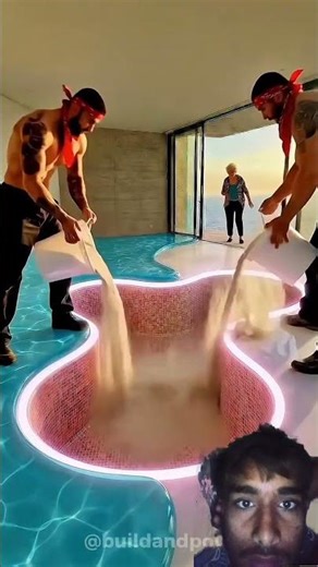 THIS FLOOR IS NEXT LEVEL 😱 Freeform Epoxy Water Pool Design #shortsMesmerizing liquid glass floor