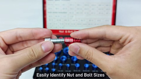 52PCS Thread Checker, Nut and Bolt Thread Checker, 28 Inch & 24 Metric Box Set Thread Gauge, Thread Checker Kit in Standard and Metric Suitable for Nut Bolt Size Finder on Tricky and Narrow Area