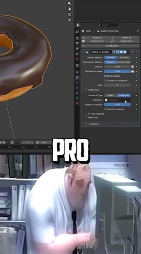 Noob vs Pro: Distributing Objects on a Surface. #blendertutorial