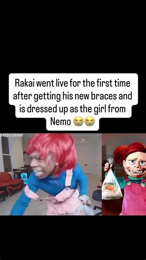 Rakai dressed up as Darla Sherman from finding Nemo 😭😭😭😭#rakai #findingnemo #darlasherman #fyp #viralvideo