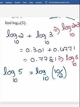Logarithms - Calculate what is the value of log 5?