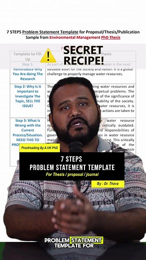 Problem Statement Template for Thesis! Previous👉@DrThava @DrThava @DrThava #phd #tiktokuni #study #phdstudent #postgrad #postgradlife #mba #literaturereview #turnitin #plagiarism