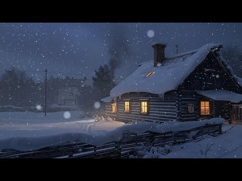 Intense Blizzard strikes a Lonely Log Cabin┇Frosty Wind Sound for Sleeping & Heavy Howling Wind