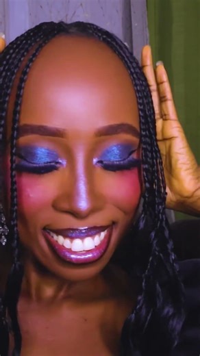 Smokey Blue Eyeshadow Tutorial For Dark Skin #makeup #shorts #smokeyeye #blackgirlmakeup