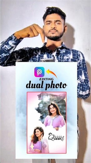 dual photo editing tutorial 🔥 #picsart #photoediting #tutorial #youtubeshorts