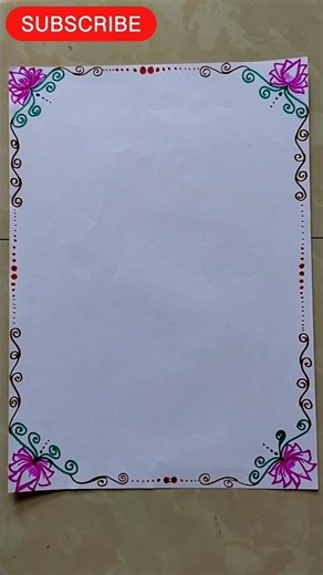 simple paper border design 🎨#diy #craft #art #youtubeshorts