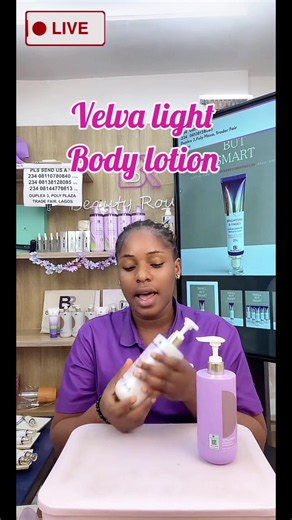 The Velva light body lotion.💜✨ . . . . . . . #skincare #skincarenigeria #niacinamide #tranexamicacid #bodylotion