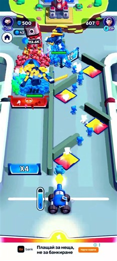 Mob Control Triple Cannon Unlock 🎳 #mobcontrol #gameplaymob #gaming #levels