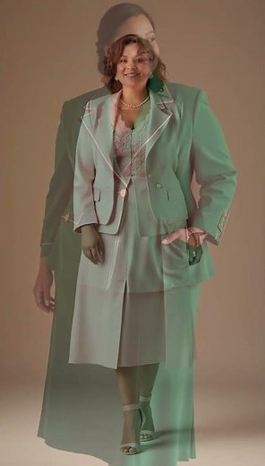 Elegant Skirt Suits for Plus-Size Ladies | Blush Pink & Emerald Green Wedding Guest Looks