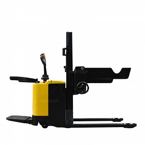 [Hot Item] Stand-up Pallet Stacker Forklift with Grooved Forks Adjustable Forks