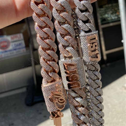 Iced Out VVS CVD Diamond 10K Real Gold 10mm Cuban Chain /iced Out Cuban Chain/lab Diamond/initial Chain/letter Cuban Chain/rapper Chain - Etsy