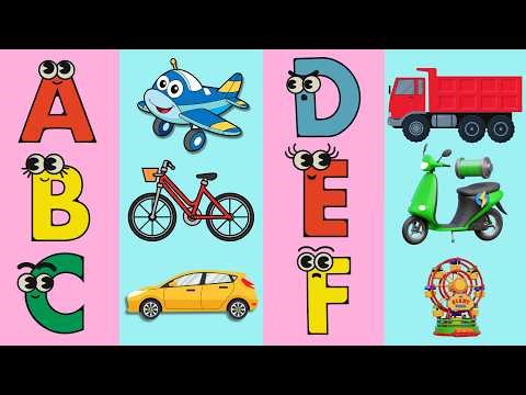 ABC Song for Kids | ABC Vehicles & First Words | Fun Alphabet Learning Compilation