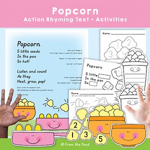 Fall Reading Activities for Kindergarten - Popcorn