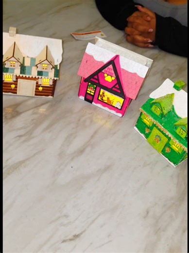 Painting mini houses from Michael's! An activity we didn't get to do on Christmas but already had. #diyhousepainting #diyartsandcrafts #ladiesnightin #michaelscrafts #girlscraftnight