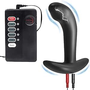 Electric Prostate Massager Electric Shock Anal Plug Dildo Multi-Frequency Electric Shock Posterior Butt Plug Exercise Wearable Plug Anal for Men and Women