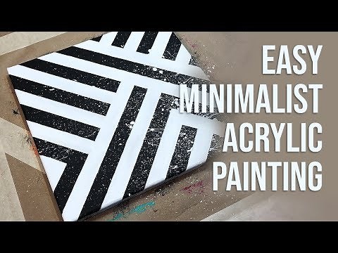 Minimalist Acrylic Painting with Masking Tape / Easy Art Demo / Daily DIY Painting / 054