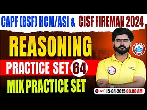 CISF Reasoning Class 2024 | CAPF HCM/ASI Reasoning Practice Set #64 | Reasoning By Kuldeep Sir
