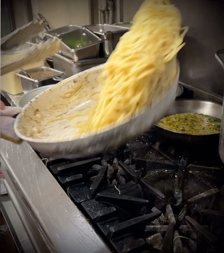Spaghetti Cacio e Pepe preparation! Enjoy it as one of the three offerings of famous Pasta Trio tonight. . . . . . . #kc #kansascity #kcmo #kansascitymo #downtownkc #downtownkansascity #crossroadskc #kceats #kansascityeats #kcfoodie #kcfood #kansascityfood | Lidia's Kansas City