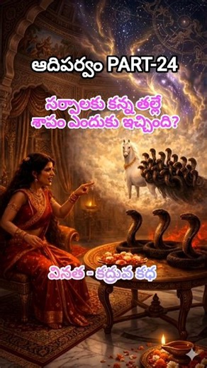 సర్పాలకు కన్న తల్లే ఇచ్చిన శాపం|The fateful words by the mother to serpents|ఆది పర్వం part-24