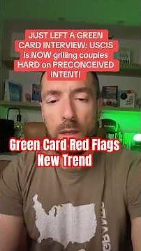 Green Card Red Flag: Preconceived Intent Exposed #immigration #greencard