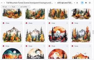 Fall Mountain Scene Forest Clipart Woodland Tree Art Yellow Landscape Autumn Watercolor Fall Foliage Forest Autumn Scenery Wall Art Sunset - Etsy
