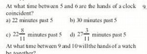At what time between 5 and 6 are the hands of a clock coinciden... | Filo