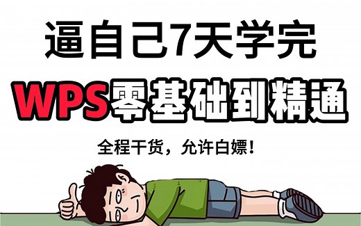 【WPS全套教程】7天搞定WPS零基础入门到精通，简单易懂，新手必备！全网最新最详细WPS教程，错过损失一个亿
