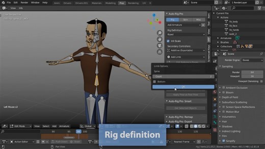 3D人物自动绑定插件 Blender Market – Auto-Rig Pro_哔哩哔哩_bilibili