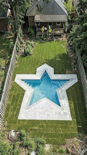 CRAZY Star-Shaped Pool Build! ⭐ (Backyard Makeover) #satisfying #build
