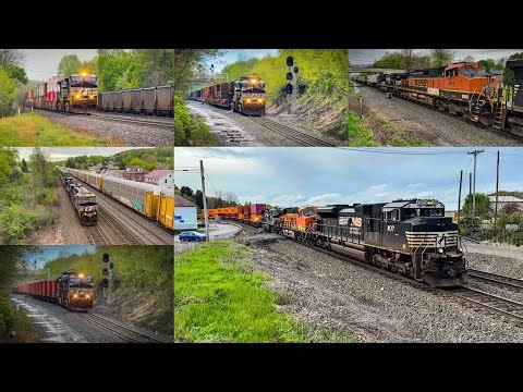 BNSF H1, Herzog Candy Cane, High & Wide Train! - A Day on the NS Pittsburgh Line