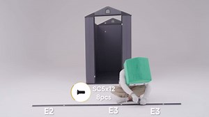 Patiolife 4 x 8 FT Outdoor Plastic Storage Shed with Floor, Resin Shed with Windows and Lockable Door for Garden Backyard and Patio Lawn, Dark Grey