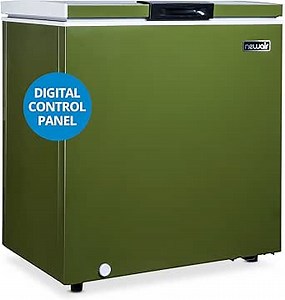 Newair 5 Cu. Ft. Chest Freezer with Removable Basket, Quiet Deep Freezer, Digital Temperature Control, Top Open Door Alarm, Fast Freeze Mode, Mini Freezer, Garage Storage, Olive Green