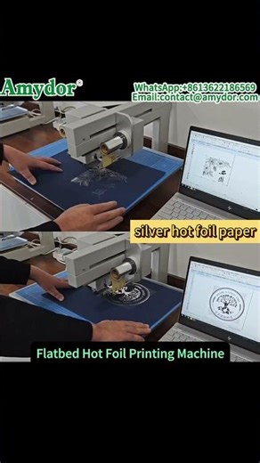 Amydor Auto-Splicing Flatbed Hot Foil Machine Demo #foilprinting