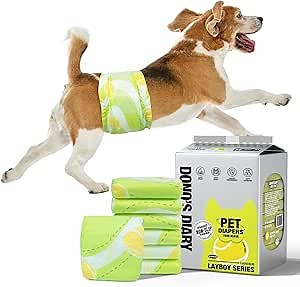 Dono Dog Diapers Male 60ct, Disposable Non-Slip Male Dog Wraps, Super Absorbent Puppy Diapers with Rapid-Dry Technology, Wetness Indicator, Leak-Proof Doggie Pampers, Medium