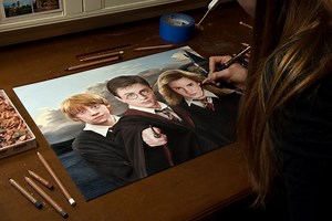 2M views · 31K reactions | Drawing Harry Potter, Ron Weasley, and Hermione Granger Drawing video: https://youtu.be/JFKjFr9TSyY Pencils used: Caran d'Ache Luminance colored pencils | Heather Rooney Art | Facebook