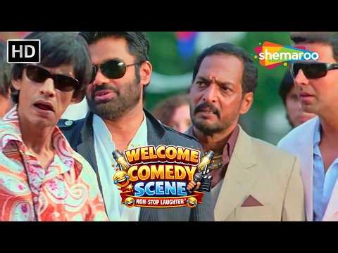 Welcome Movie Comedy Scene - सड़क से उठा के स्टार बना दूंगा - Akshay Kumar, Sunil Shety, Nana patekar