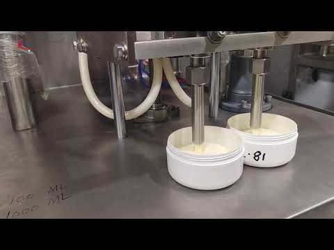Cream 100gm HDPE Bottle Semi - Automatic Two Head Hopper Piston Filling Machine