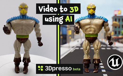 如何使用 AI 将视频转换为 3D 模型，3Dpresso强大到离谱！