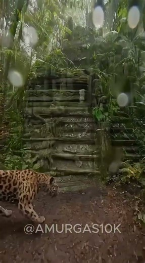 TIGER EXPLORING JUNGLE FINDS HIDDEN STRUCTURES