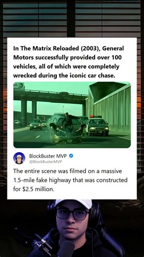 The Matrix Reloaded 2003 General Motors Provided 100 Vehicles Wrecked on a 25M Fake Highway