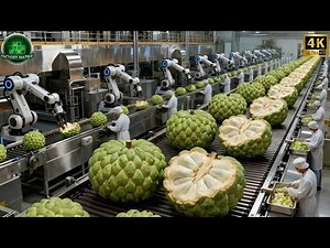 Inside a Modern Custard Apple Factory: From Whole Fruits to Creamy White Purée (Full Process)