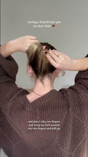 how to: french hair pin on short hair ✨ #shorthair #shorts #howto #hair #hairstyle #easyhairstyles