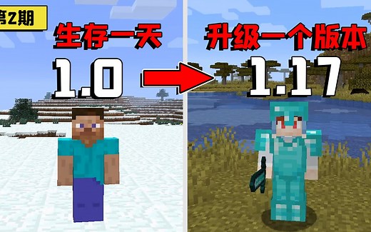 我的世界：版本升级挑战从1.0生存到1.17，连续5个版本没有声音！