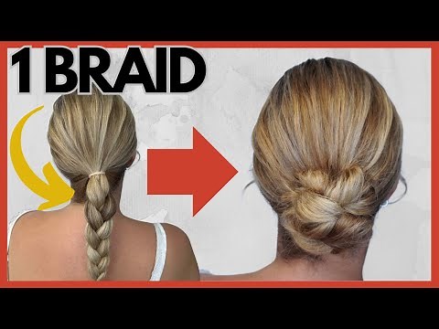 EASY 2 Minute braided chignon hairstyle for medium to long hair