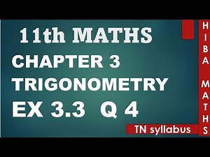 11th maths chapter 3 exercise 3.3 question 4 TN syllabus hiba maths