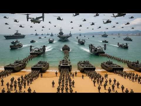 Venezuela Shocked! U.S. Marines Perform Amphibious Landing with LCAC Hovercraft Support