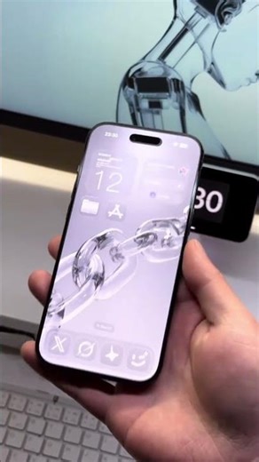 iPhone Depth Wallpaper with Glass Chain Design and Basic Widgets #iphone